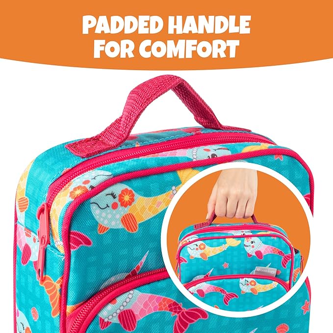 Kids Insulated Lunch Box w Snack Pocket & Expandable Water Bottle Holder For Girls- Waterproof Lunchbox Tote Keeps Food Hotter or Colder Longer - Reusable Back to School Bag Fits Most Bento Containers