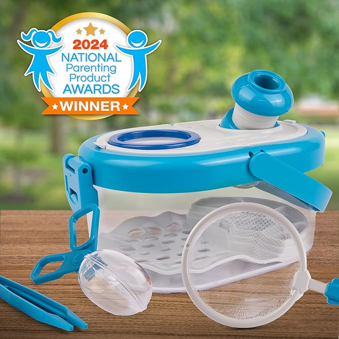 National Geographic Butterfly Growing & Bug Catcher Kit - Butterfly Habitat Kit with Voucher for 5 Caterpillars (S&H Not Included) & Bug Habitat with Magnified Viewers, Bug Catcher & More