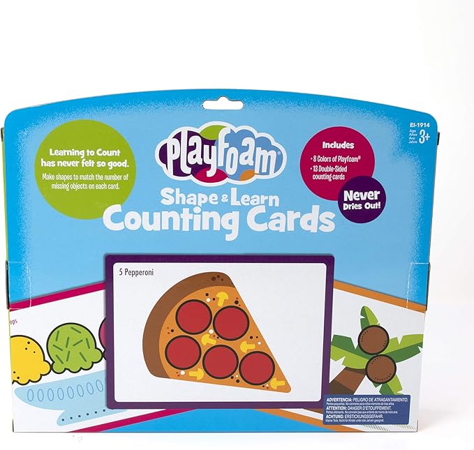 Educational Insights Playfoam Shape & Learn Counting Set, Flash Card Set, Fidget, Sensory Toys, Preschool Kindergarten Classroom Essentials, Ages 3+