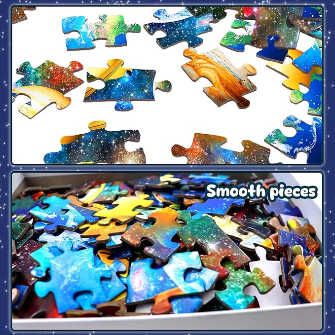 Puzzles for Kids Ages 8-10 6-8 - Solar System Planets Floor Puzzle- 200 Piece Jigsaw Puzzles for Kids Ages 10-12 Year Old and Adults.Colorful Children Puzzles for Girls and Boys Educational Toys