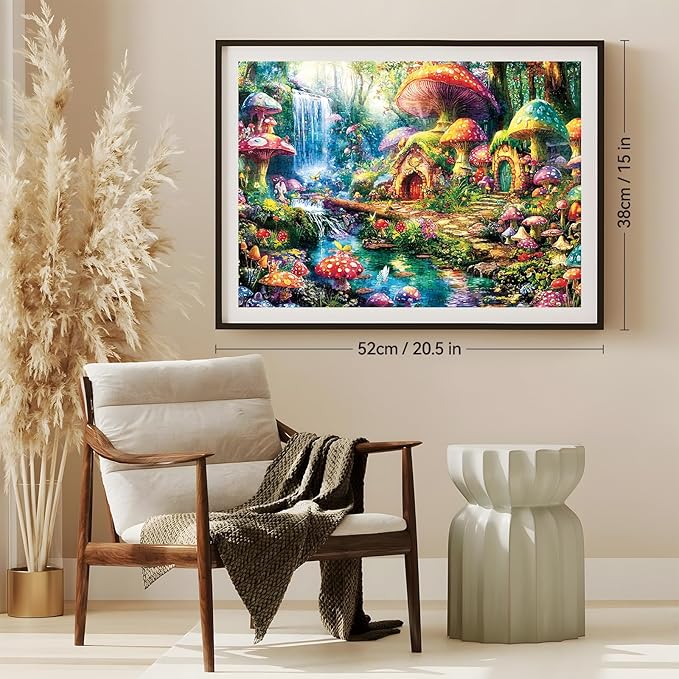 300 Piece Puzzles for Adults – Jigsaw Puzzle Mushrooms Forest Puzzle for Adults, Kids, and Seniors – Challenging Puzzle Gift for Family Fun, Home Decor & Wall Art, 20.5 x 15 in