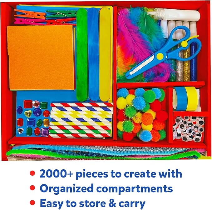 Skillmatics Ultimate Art & Craft Kit for Kids - 2000+ Pieces, DIY Craft Supplies with Step-by-Step Guide, Creative Activity Set & Gifts for Girls & Boys Ages 6, 7, 8, 9, 10, 11, 12, 13