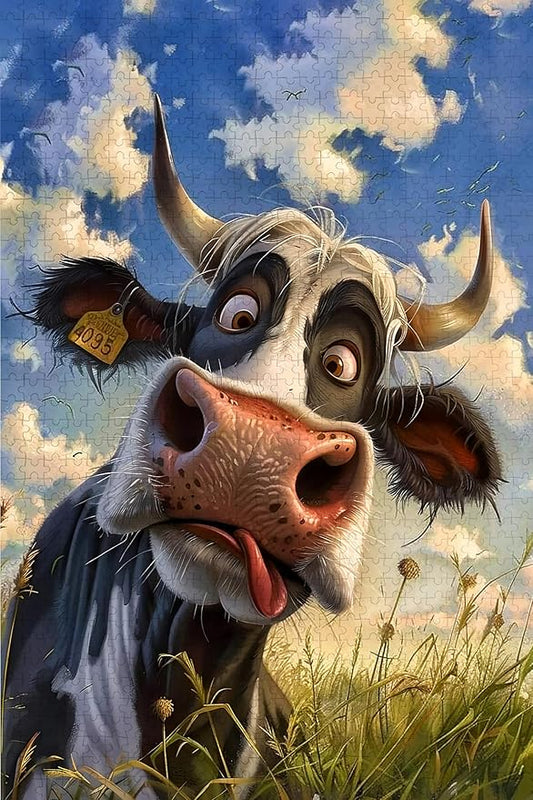 300 Piece Cow Puzzle Wooden Puzzle Stress Relieving Toys for Adults and Educational Toys for Parent-Child Games Gift Puzzles Size: 15.7 x 11 inches and 1:1 Original Picture Poster