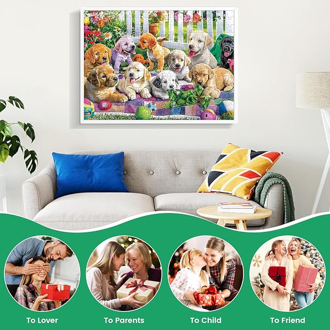 300 Pieces Puzzles for Adults,Unique Fun Dogs Jigsaw Puzzles 300 Pieces for Adults Kids Seniors,Animal Pet Lover Puzzle for Kids Ages 8-10 10-12,Challenging Puzzles Perfect for Game Nights,20.5*15 In