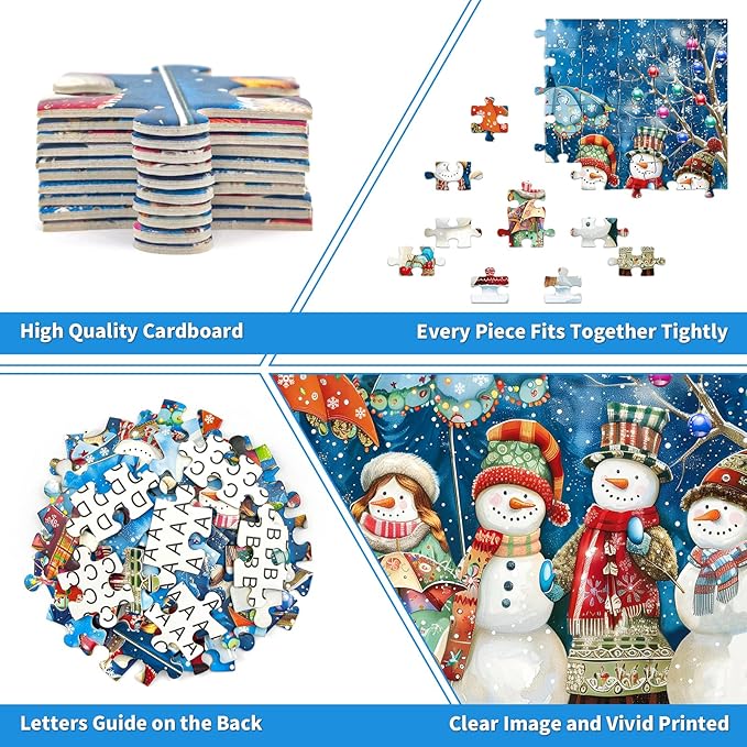 100 Piece Puzzles for Kids, Christmas Snowman 100 Piece Puzzles for Adults 100 Pieces Christmas Puzzle for Seniors Kids Ages 4-8 Christmas Jigsaw Puzzle for Seniors Teens Brain Teaser
