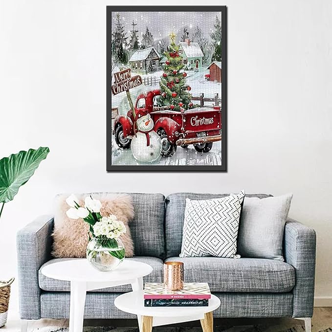 Merry Christmas Puzzles 1000 Pieces for Adults, Families (Wooden House,Fantasy Forest,Chriastmas Tree,Vintage Car) Pieces Fit Together Perfectly 19.7''x27.6''inch Winter Magic Puzzle Art Boho Gift