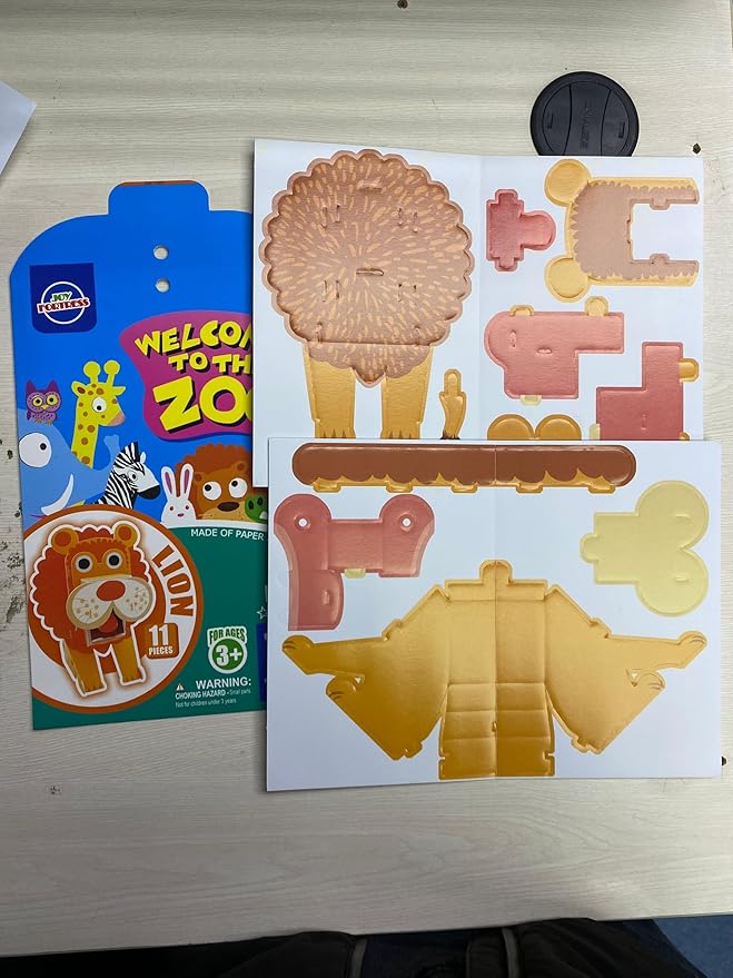 5 Pack Educational 3D Cartoon Puzzles, DIY Animal Puzzles Educational Foam Board Craft Kit, Easy to Assemble STEM Toys for Boys and Girls, Birthday