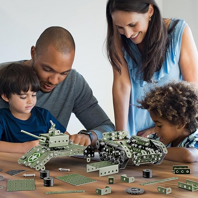 Lucky Doug STEM Building Projects Model Army Tank Set - 284 Pieces STEM Project Building Toys for Kids Ages 8-12, Assembly Science Kit Educational Toys Gift for Kids Boys 7 8 9 10 11 12-16 Years Old