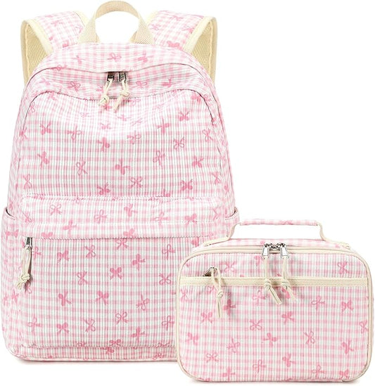LEDAOU Kids School Backpack with Lunch Box for Girls Boys Toddler BookBag School Bag Preschool Kindergarten Back pack