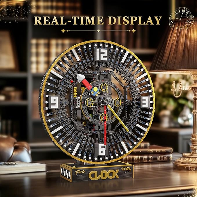 Mould King Cyberpunk Grand Clock Building Blocks Set, 3675+ Pcs Real-Time Clock Model Kit with Mechanical Gears, App Control Electric Building Model Kit, Creative Gift Toys for Adults Teens