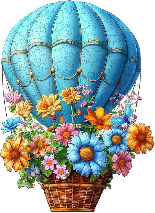 Wooden Puzzles for Adults, Wooden Jigsaw Puzzles for Adults, Flying Flowers Unique Shaped Wood Puzzles Adult, Creative Birthday Gifts for Friends Family Game, Home Decor (12.8 * 9.3in 200pcs)