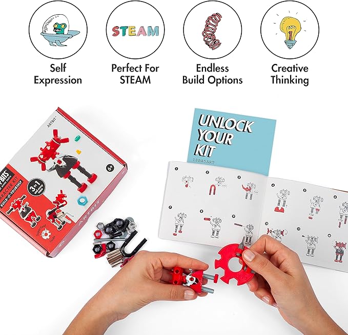 The Off Bits ArtBit Build Your Own Robot Toy Construction Set, Educational Easter Gift Ideas STEM Activities Learning Kit, Creative Build and Play Model Kit Steam Toys for 6 7 8 9 10+ Year Old