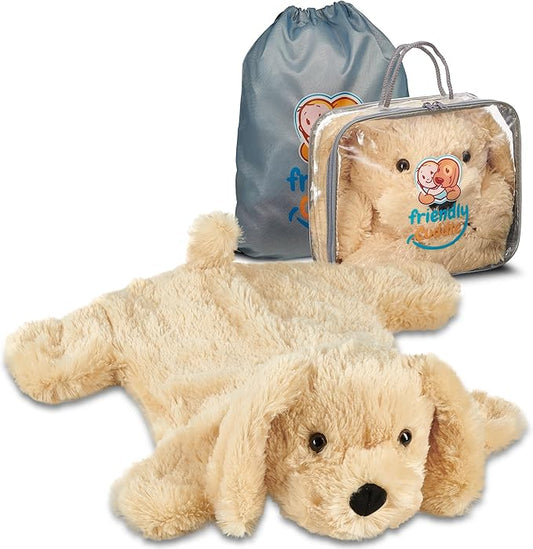 FRIENDLY CUDDLE Weighted Lap Blanket for Kids & Adults – Coco Weighted Blanket – ASD, Sensory Processing Weighted Stuffed Animals Dog Toy – Microwavable Weighted Lap Pad for Kids, 5 Lbs