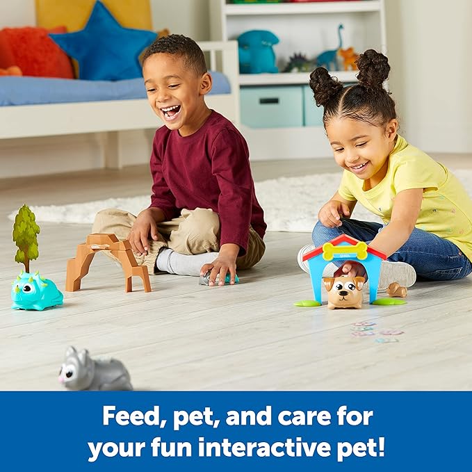 Learning Resources Coding Critters Rumble & Bumble - 23 Pieces, Ages 4+, Educational Learning Games, Screen-Free Early Coding Toy For Kids, Interactive STEM Coding Pet