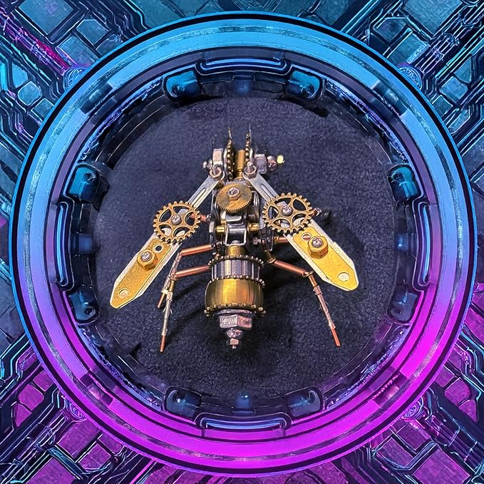Steampunk Metal Insect Bug Mechanical Steampunk Sculpture Steampunk Mechanical Insect Clockwork 3D Steampunk Metal Puzzle Kits for Adults (Mechanical Bee A)
