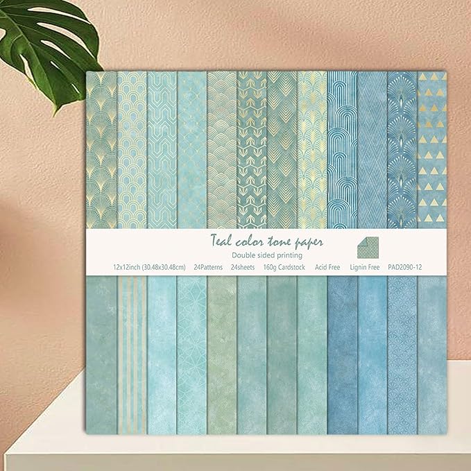 12"X12" Boho Scrapbook Paper, Double sided printing 13.76 oz/390 g, 24 Sheets DIY Origami Decorative Craft for Card Making Background Origami Decopage Decorative Scrapbooking Supplies (Boho3)