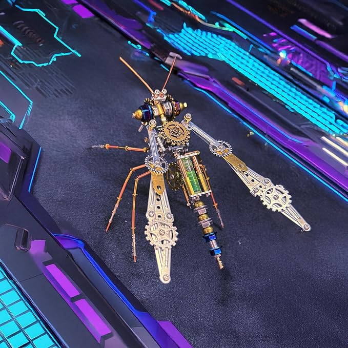 Metal Insect Bug Mechanical Steampunk Sculpture Insect Clockwork 3D Steampunk Metal Puzzle Kits for Adults (Mechanical Mosquito)