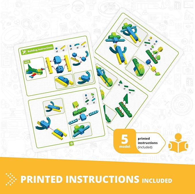Engino STEAM Labs, Learning About Aircrafts, Building Blocks for Ages 3+, Construction Kit, STEM Kit for Girls & Boys, Learning & Education Toys, Steam Toys, Toddler Activities (5 Models)