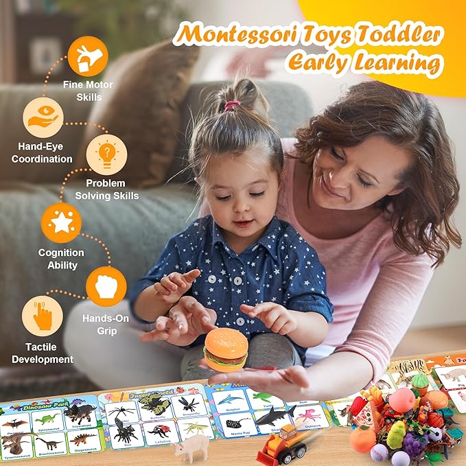 Sorting Toys for Toddlers, Learning Education Toys Montessori, Multiple Theme Playset, Fine Motor Skills Games, Preschool Learning Activities Sensory Toys for 2+ Year Old Kids Boys and Girls