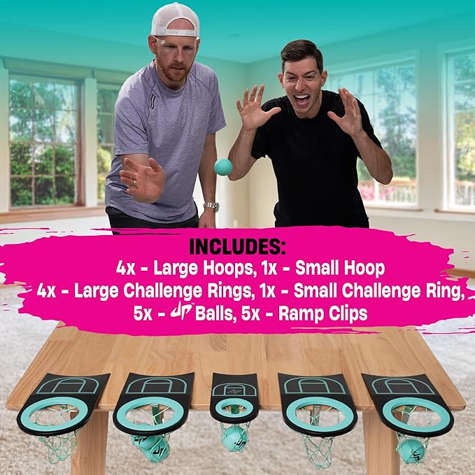 Dude Perfect Sticky Tic Tac Toe & Tabletop Roll Set | Indoor & Outdoor Games, Perfect Fun for Family Game Night & Parties, Birthday for Children, Kids & Adults | Ages 4+ & 6+