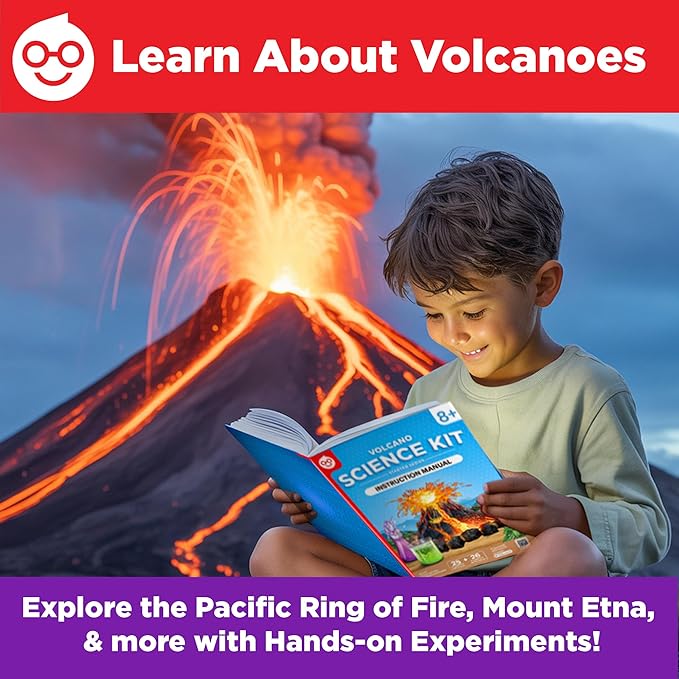 Doctor Jupiter Erupting Volcano Science Kit for Kids Ages 8+ | Birthday Gift Ideas for Boys 8-9-10-11-12 Year Olds | STEM Learning & Educational Science Projects