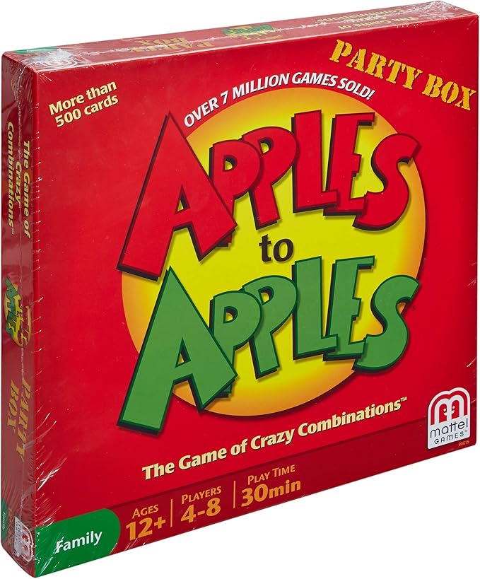 Mattel Games Apples to Apples Party in a Box Family Game with More Than 500 Cards for Game Nights & Parties