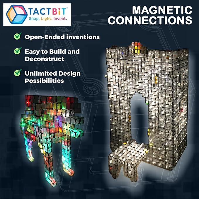24 Magnetic Building Blocks – Light-Up STEM Educational Toy for Toddlers & Kids, Intertek Approved, Patented in US & China, Interactive Learning Cubes