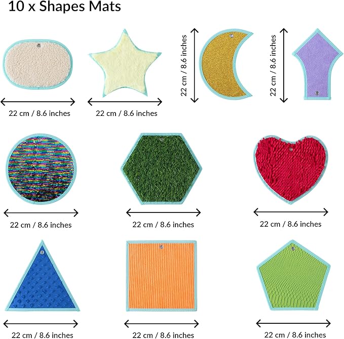 ODOXIA Sensory Mats for Autistic Children | Sensory Tiles for Kids | Sensory Wall Panel | Sensory Mats (Shapes) | Sensory Toys | Sensory Room Equipment | Sensory Disorder Toys for Tactile Play