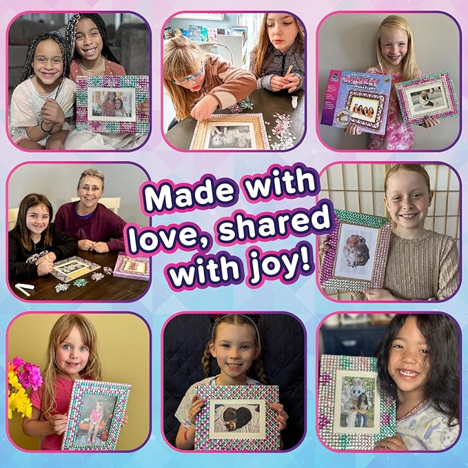 PURPLE LADYBUG Kids Picture Frame Mosaic Kit - Fun Arts & Crafts Gift for Girls 6-12, Great Activity for Summer, Sleepovers, Playdates - Birthday Gifts Idea for Girls