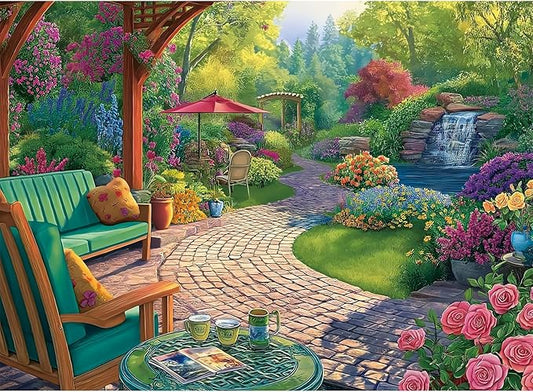 500 Piece Puzzles for Adults,Beautiful Flower Garden Puzzle for Kids Teen Adults,Recycled Paper Unique Fun Jigsaw Puzzle 500 Pieces,Challenging Family Game Gift for Friends Men Women Seniors,20.5*15In