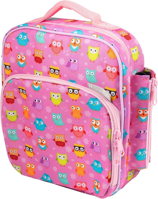 Kids Insulated Lunch Box w Snack Pocket & Expandable Water Bottle Holder For Girls- Waterproof Lunchbox Tote Keeps Food Hotter or Colder Longer - Reusable Back to School Bag Fits Most Bento Containers