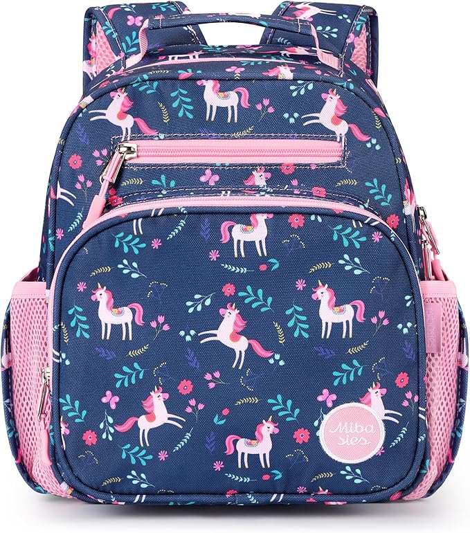 mibasies Toddler Backpack for Girls 2-4: Preschool Kindergarten Backpack - Cute Kids Backpacks for Girls - Unicorn