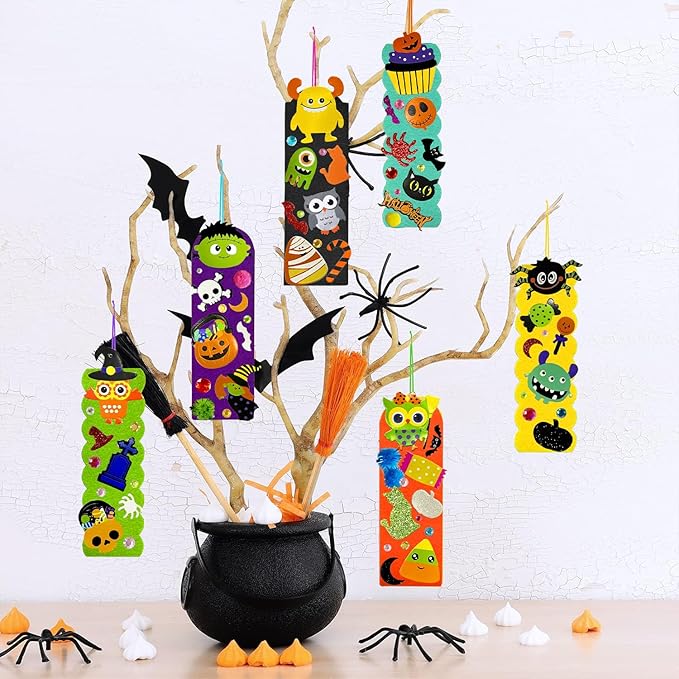 FYXGZZH 36 Sets Halloween Crafts Kits for Kids Bulk, Fall DIY Bookbark Crafts for Classroom Activities