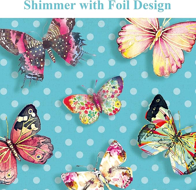 Butterflies Journal for Girls - Birthday Gift for Teens & Kids, Notebook w/Pen & Magnetic Closure, 192 Pages Lined Hardcover Diary, 5.3"x7.5"