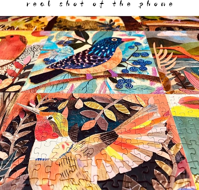 1000 Piece Jigsaw Puzzle for Adults Colorful Cut-Paper Style Birds Puzzle 1000 Piece, Challenging Jigsaw for Game Night, Giftable Puzzle with Sectioned Back Design, 24 x 24 in