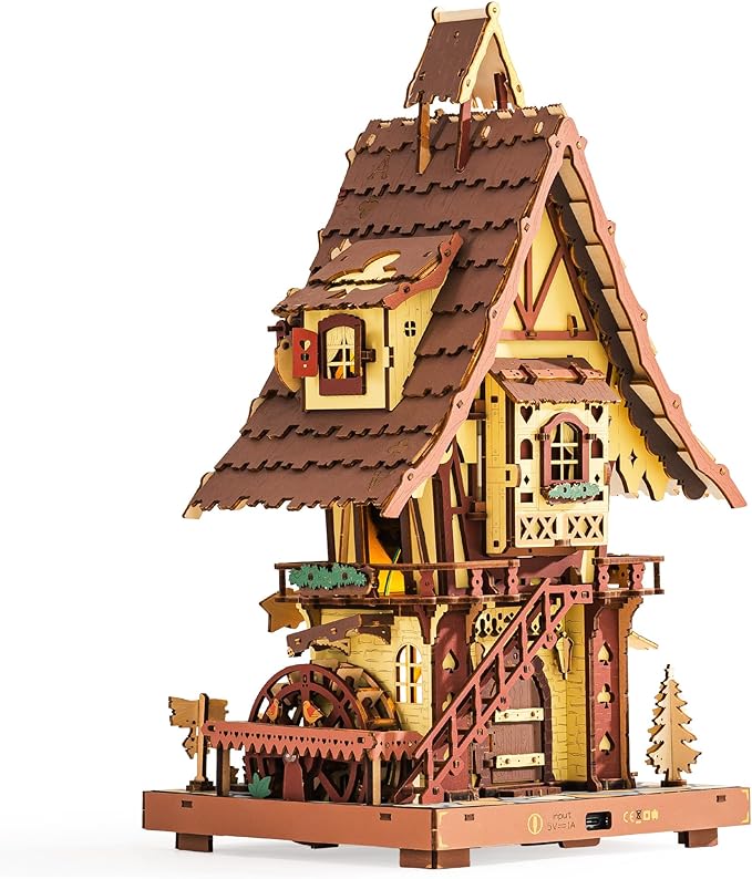 ROKR Cuckoo Clock Mechanical 3D Wooden Puzzle Kit for Adults, DIY Wooden Clock Model Building Set, Unique Home Decor Gift for Women Men