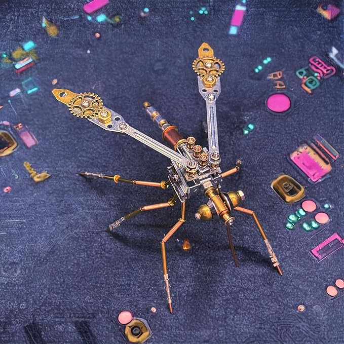 Steampunk Metal Insect Bug Mechanical Steampunk Sculpture Steampunk Mechanical Insect Clockwork 3D Steampunk Metal Puzzle Kits for Adults (Mechanical Mosquito Y)