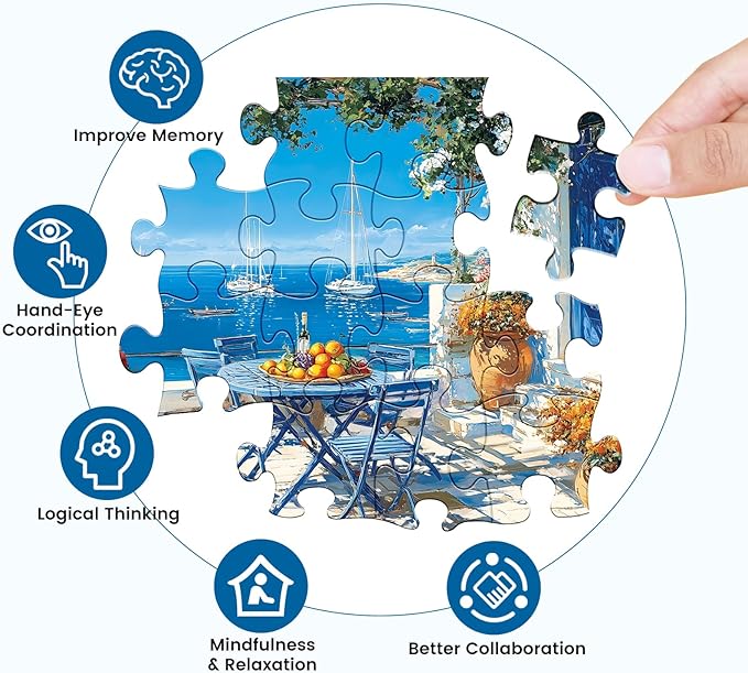 500 Piece Puzzles for Adults,Jigsaw Puzzles 500 Pieces Beach Puzzles,Beautiful Yard Puzzle Flower Puzzle Games for Adults Senior Recycled Cardboard Family Activity Game Nights Gift Toy