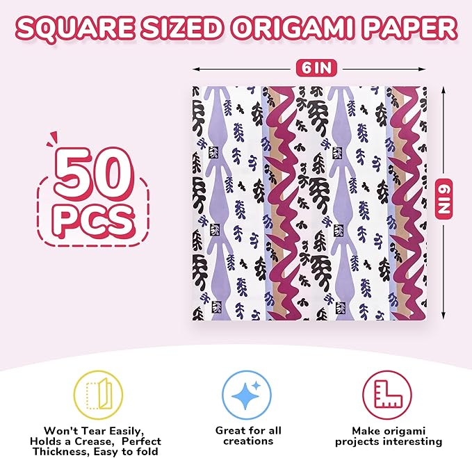 Origami Paper 6x6 Inches - 50 Sheets - Vintage Masterpiece Oil Painting & Impressionist Art, Double-Sided Folding Paper for Adults, Artists & Kids - Ideal for Scrapbooking, Card Making and Crafts