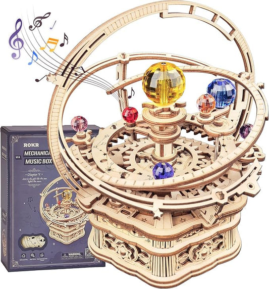 ROKR 3D Puzzles for Adults-Starry Night Music Box Kit-Wooden Puzzles Science Gifts for Adults-Gifts for Teenage Boys Girls