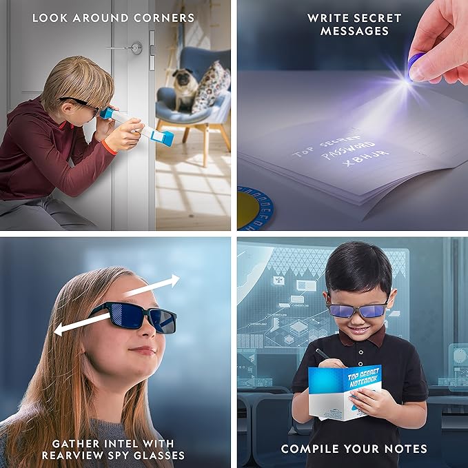Blue Marble National Geographic Spy Science Kit - Kids Spy Activity Set, Complete 10 Secret Missions with Gadgets for Kids and Gear, Detective Kit, Science Kits, Pretend Play, Spy Halloween Costume