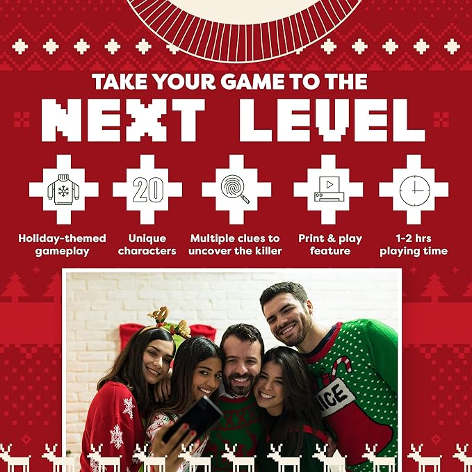 Broadway Murder Mysteries Murder at The Ugly Sweater Office Holiday Party for 3-20 Players | Play Multiple times in-Person/Virtually | Broadway-Themed Game Fun 13+ | USB Loaded: Printable Game Files
