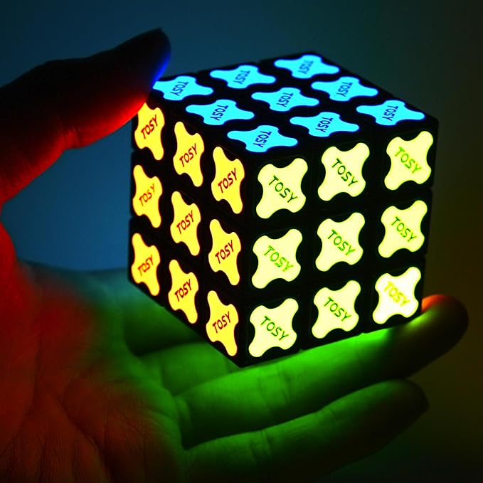 TOSY Magnet Cube 3x3 - 240 Magnets, 30 Blocks, 7in1 Toy: Puzzle Cube Game, Creative Building Blocks, Transformable Fidget Spinner, Infinity Cube, Magnet Tiles, UV Flashlight, Glowing STEM/STEAM Toy