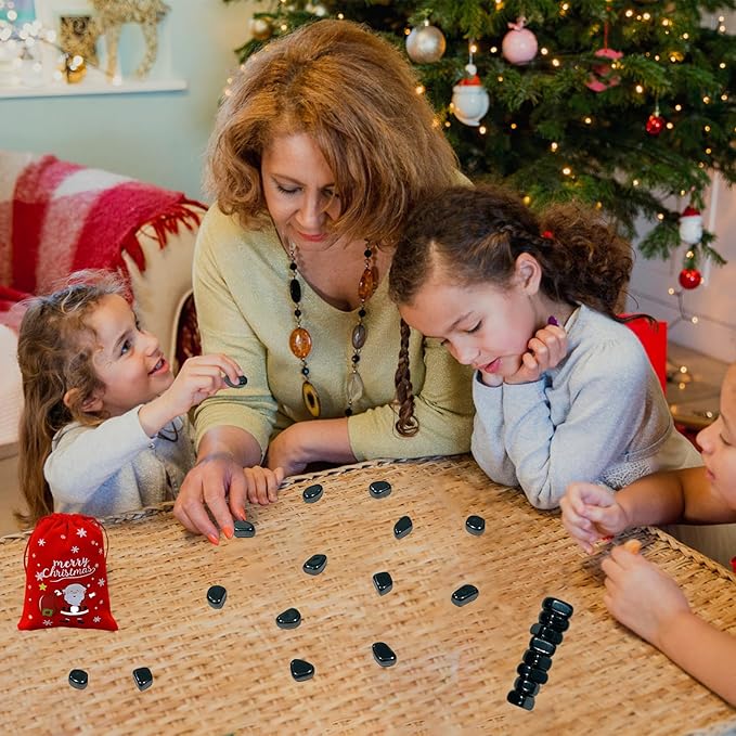 20 Pcs Christmas Magnetic Chess Game, Magnetic Chess Game with Stones Magnet with String Magnetic Board Games Puzzle Strategy Games Family Gatherings Board for Kids & Adults New Year's Gift