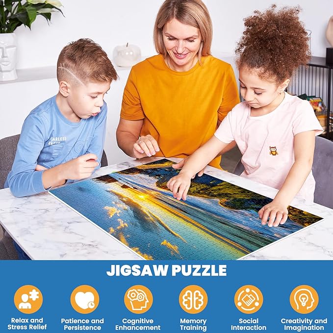 500 Pieces Puzzle for Adults - Olympic National Park Jigsaw Puzzle for Adults Kids Teens,Recycled Cardboard Sunset Beach Puzzle 500 Pieces,Challenging Game for Family Fun & Gift Idea,20.5 x 15 in