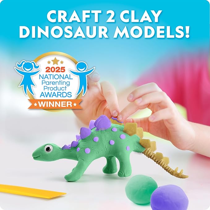 NATIONAL GEOGRAPHIC Giant Dinosaur Egg Activity Kit – 15+ Dino Crafts, Painting Cars, Clay Models, Dig Brick, Stickers & Learning Guide, Easter Basket Stuffers, Dinosaur Science Toy for Boys & Girls