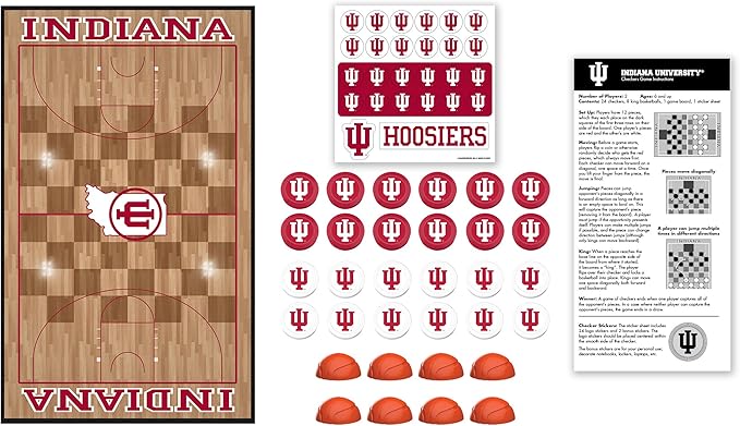 MasterPieces Family Game - NCAA Indiana Hoosiers Checkers - Officially Licensed Board Game for Kids & Adults