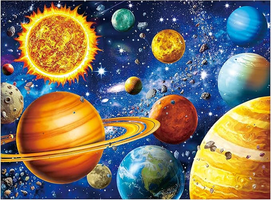 ALL4JIG Solar System Style Fun Jigsaw Puzzles for Adults and Kids, 500 Pieces, Christmas Secret Santa Gift, White Elephant Gifts, Number Partitioned for Easy Solving