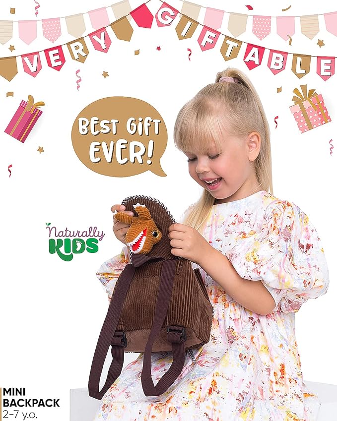 Dinosaur Mini Backpack for Kids, Mini Backpack for Toddler Girls, Gift for 2 3 4 5 Year Old Girl Boy