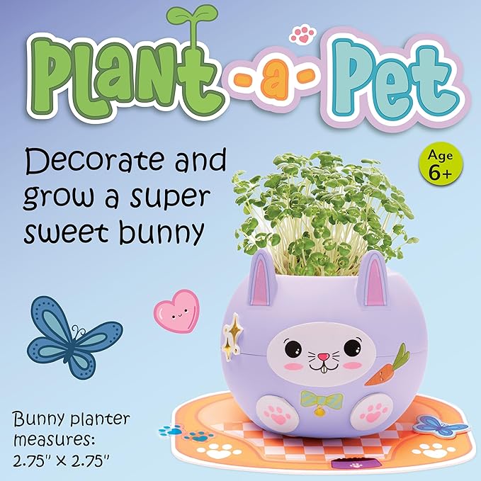 Creativity for Kids Plant-A-Pet: Bunny - Miniature Kit for Kids, Arts and Crafts for Kids, Small Gifts for Birthdays, Stocking Stuffers, and Easter Baskets (Ages 6+)